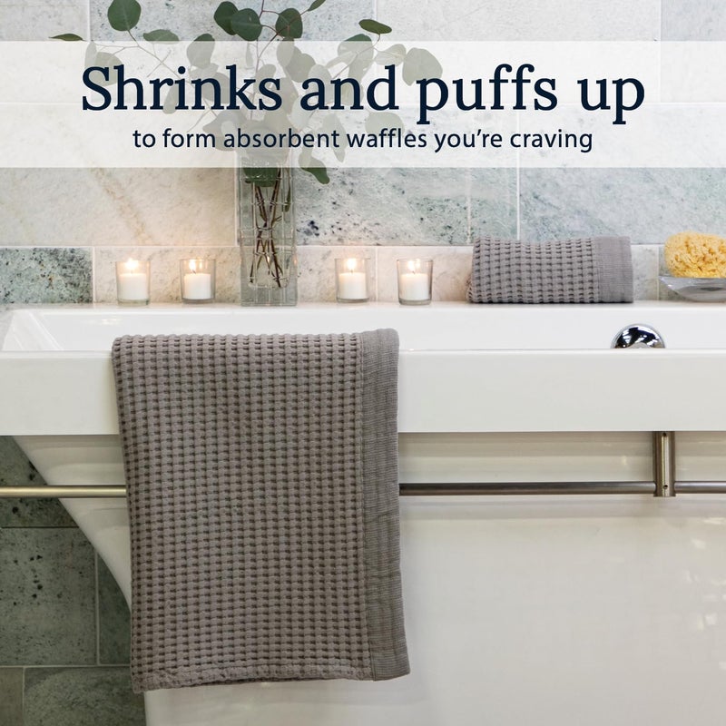 GILDEN TREE Waffle Bath Sheet Quick Dry Towel, Thin Luxury Bath Towels, Bath Sheets 40x80 Large Bath Towels, Modern Style (Pewter) - Image 3